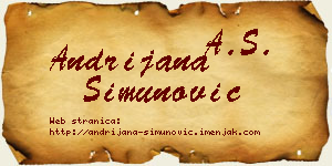 Andrijana Simunović vizit kartica